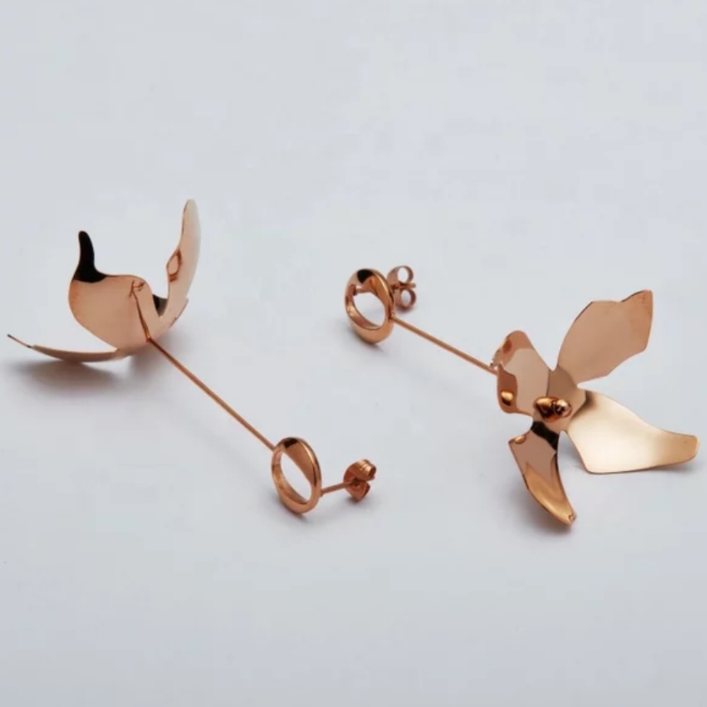 Rose Gold Petal Earrings